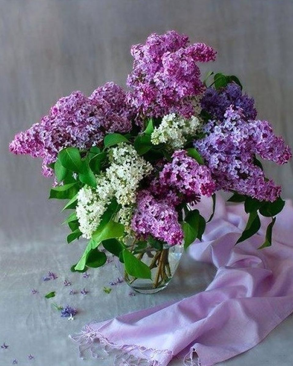 Paint By Numbers - Lilac Bouquet: A Delicate Display Of Natural Beauty - Framed- 40x50cm - Arterium