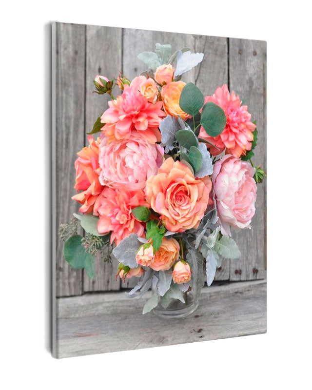 Paint By Numbers - Bouquet Of Flowers With Different Roses - Framed- 40x50cm - Arterium