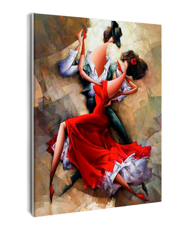 Paint By Numbers - Abstract Couple Dancing Tango - Framed- 40x50cm - Arterium