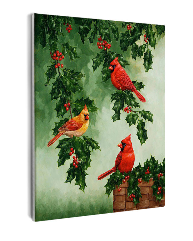 Paint By Numbers - Painting Of Birds On A Plant - Framed- 40x50cm - Arterium