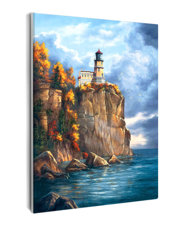 Paint By Numbers - Lighthouse On A Cliff By The Water - Framed- 40x50cm - Arterium