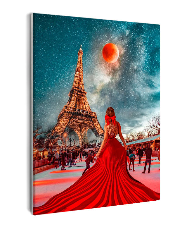 Paint By Numbers - Captivating Parisian Night: Eiffel Tower'S Enigmatic Beauty - Framed- 40x50cm - Arterium