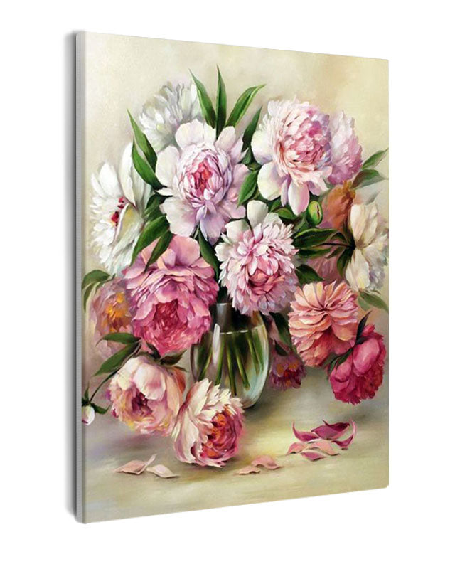 Paint By Numbers - Painting Of Flowers In A Vase - Framed- 40x50cm - Arterium