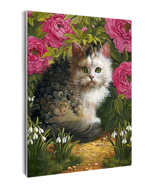 Paint By Numbers - Serene Cat In Natural Setting - Framed- 40x50cm - Arterium