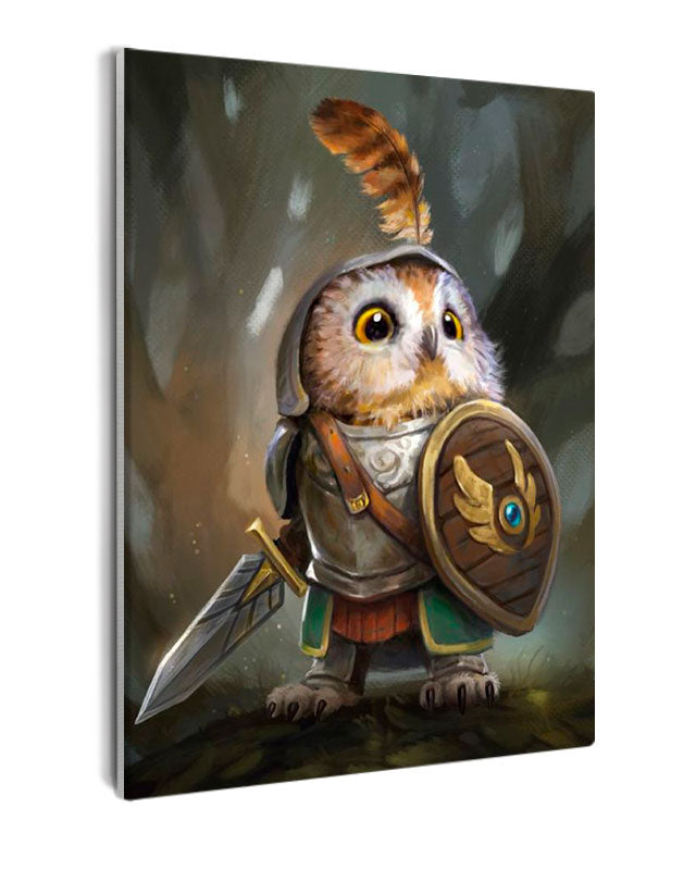 Paint By Numbers - Armoured Owl: A Symbol Of Courage And Determination - Framed- 40x50cm - Arterium