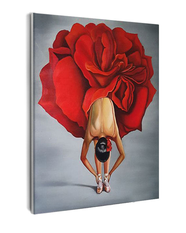 Paint By Numbers - Ballerina In A Rose-Shaped Dress - Framed- 40x50cm - Arterium