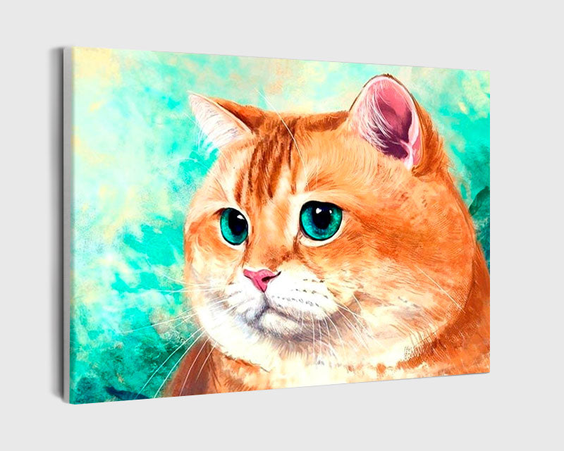 Paint By Numbers - Cat With Blue Eyes - Framed- 40x50cm - Arterium