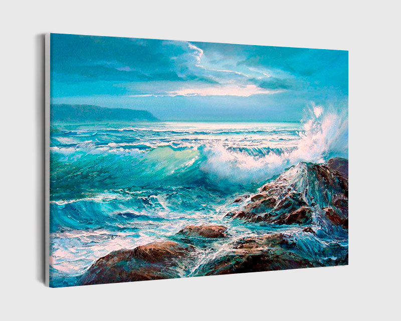 Paint By Numbers - Dynamic Marine Painting: The Power And Beauty Of Nature - Framed- 40x50cm - Arterium
