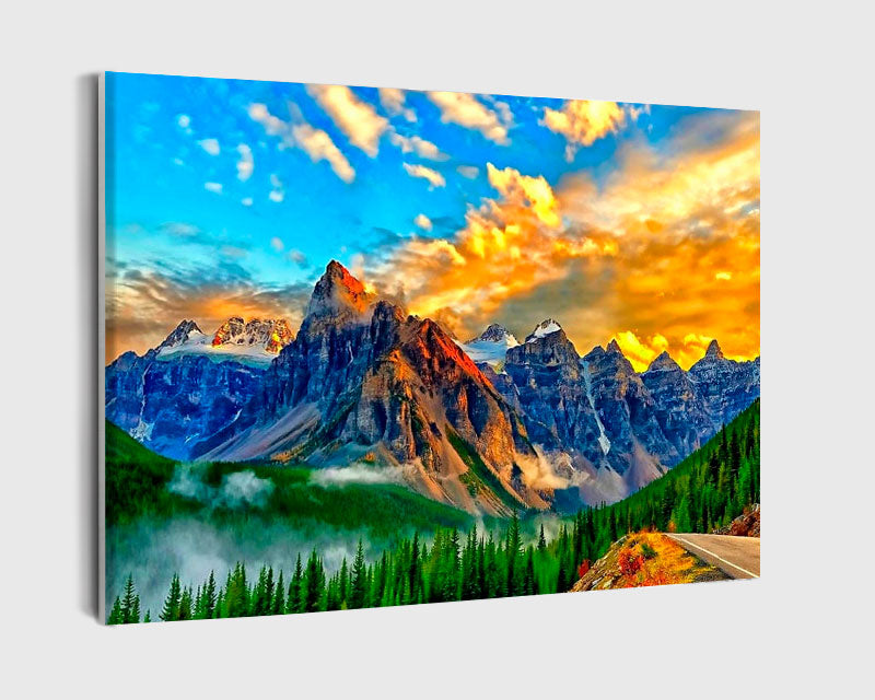 Paint By Numbers - Captivating Mountain Range: Serene Tranquility In Nature'S Raw Beauty - Framed- 40x50cm - Arterium