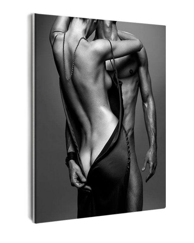 Paint By Numbers - Naked Embrace in Black and White - Framed- 40x50cm - Arterium
