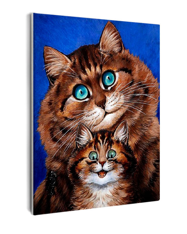 Paint By Numbers - Two Brown Cats Looking One On Top Of Another - Framed- 40x50cm - Arterium