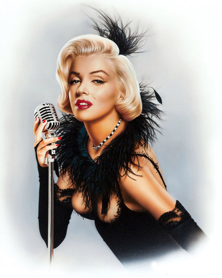 Paint By Numbers - Marylin Monroe With A Microphone - Framed- 40x50cm - Arterium 