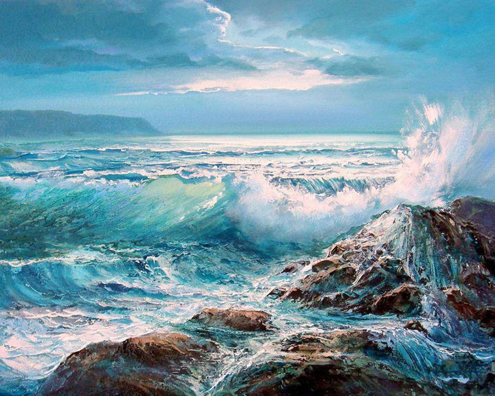 Paint By Numbers - Dynamic Marine Painting: The Power And Beauty Of Nature - Framed- 40x50cm - Arterium 