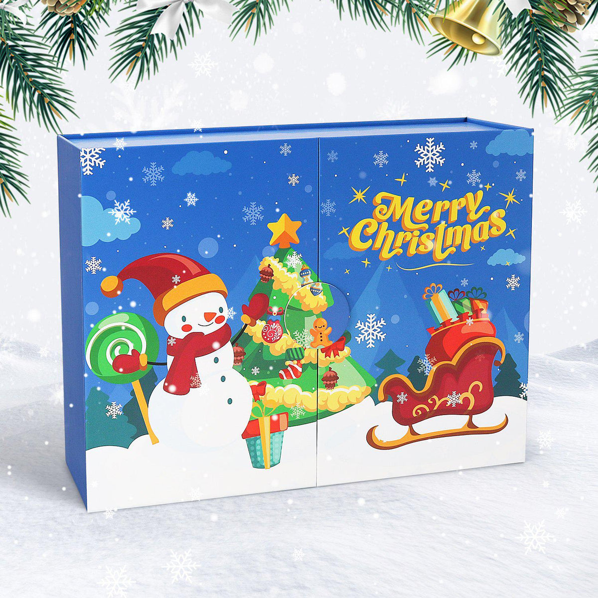 Blue snowman Christmas diamond painting advent calendar gift box