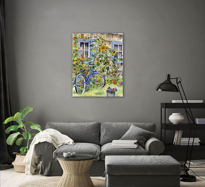 Paint By Numbers - Bicycle In Front Of A House - Framed- 40x50cm - Arterium 