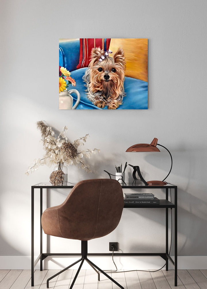 Paint By Numbers - Dog Sitting On A Chair - Framed- 40x50cm - Arterium 