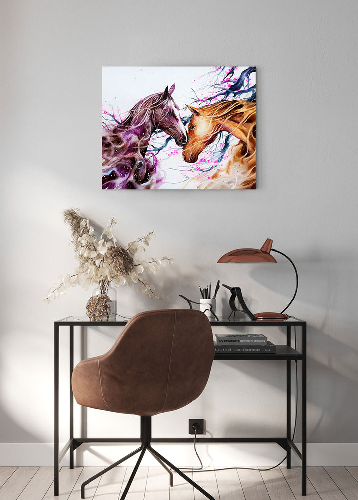 Paint By Numbers - Horses With Long Manes - Framed- 40x50cm - Arterium 