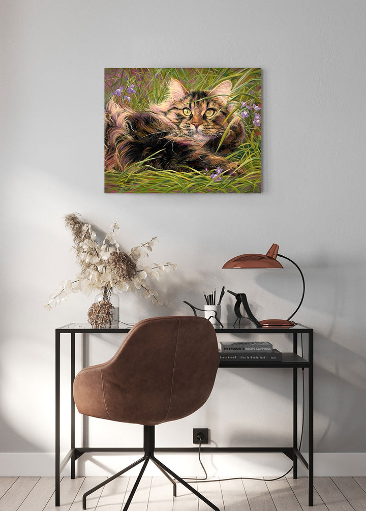 Paint By Numbers - Cat Lying In The Grass - Framed- 40x50cm - Arterium 