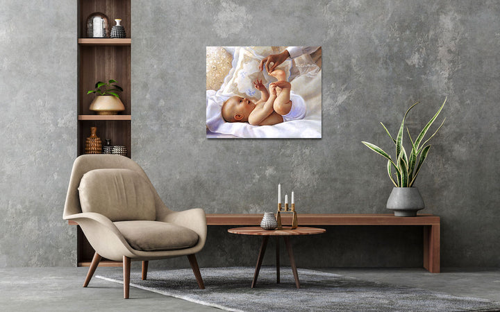 Paint By Numbers - Baby Lying On A Blanket - Framed- 40x50cm - Arterium 