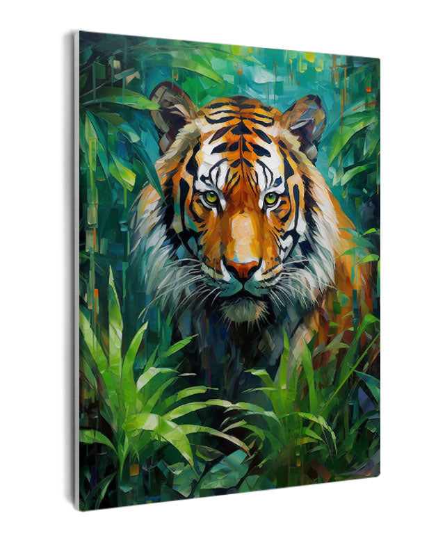 Paint By Numbers - Powerful Tiger In Mysterious Jungle - Framed- 40x50cm - Arterium 