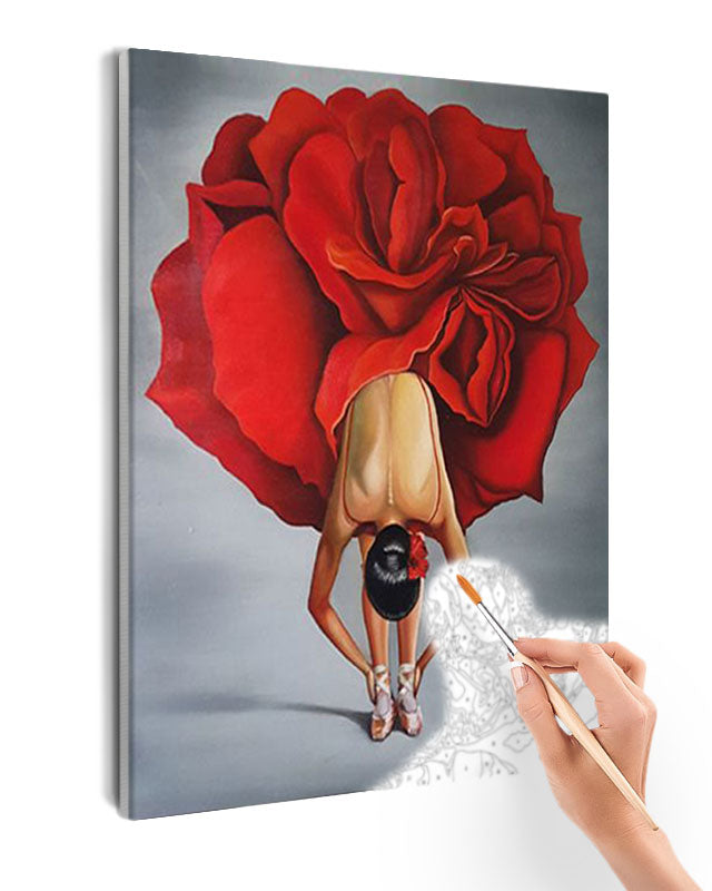 Paint By Numbers - Ballerina In A Rose-Shaped Dress - Framed- 40x50cm - Arterium 