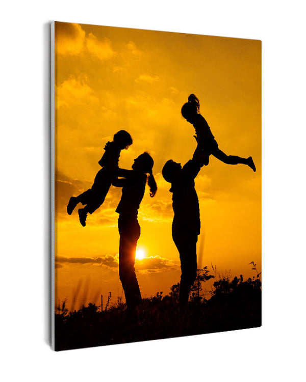 Paint By Numbers - Family Of Four Basks In Golden Sunset Glow - Framed- 40x50cm - Arterium 