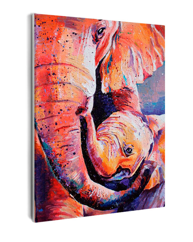 Paint By Numbers - An Elephant With Its Trunk Up - Framed- 40x50cm - Arterium 