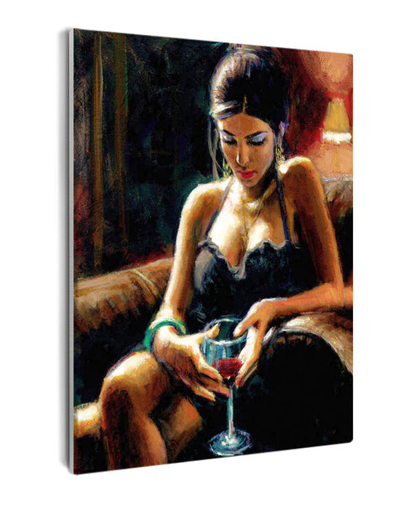 Paint By Numbers - Introspective Elegance: Fabian Perez'S Artwork Of A Young Woman - Framed- 40x50cm - Arterium 