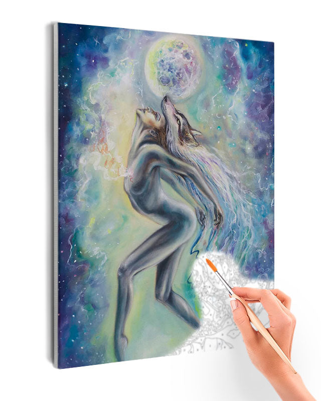 Paint By Numbers - Naked Woman Dancing Under The Moon - Framed- 40x50cm - Arterium 
