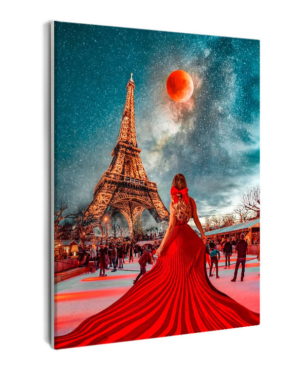 Paint By Numbers - Captivating Parisian Night: Eiffel Tower'S Enigmatic Beauty - Framed- 40x50cm - Arterium 