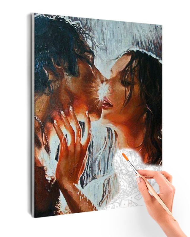 Paint By Numbers - Intimate Rain Kiss - Framed- 40x50cm - Arterium 