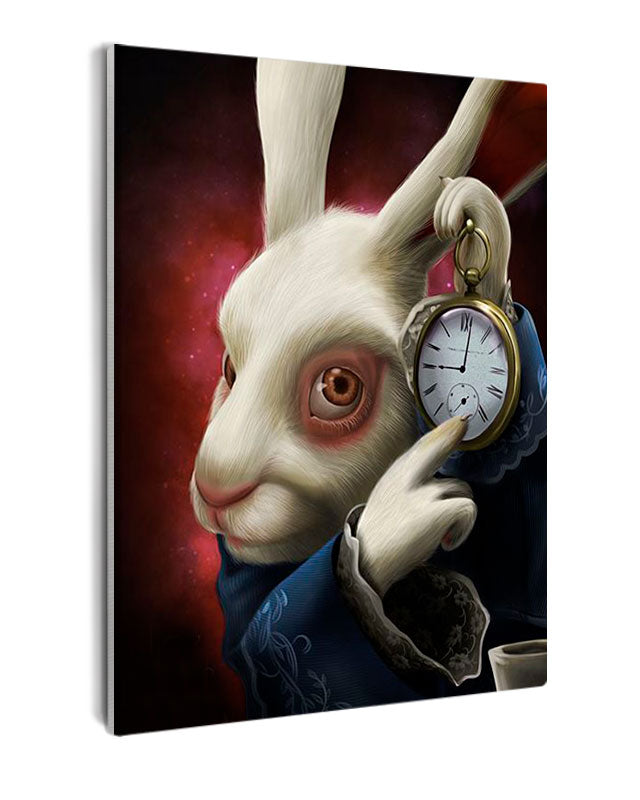 Paint By Numbers - Surreal White Rabbit: A Wonderland-Inspired Image - Framed- 40x50cm - Arterium 