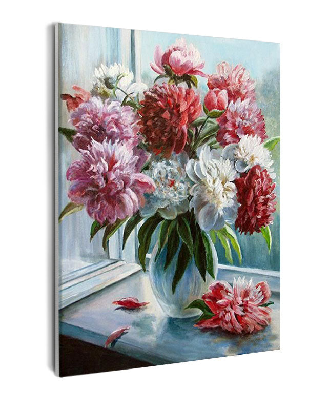 Paint By Numbers - Painting Of Flowers In A Vase 2 - Framed- 40x50cm - Arterium 