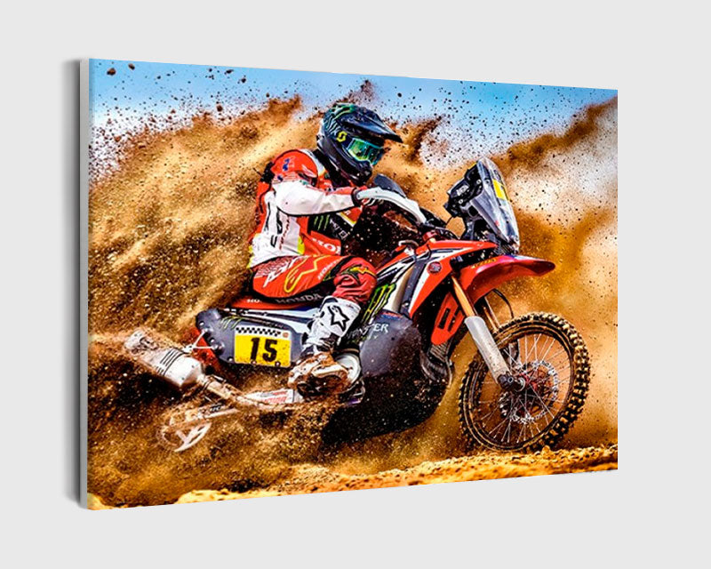 Paint By Numbers - Dirt Bike Racing - Framed- 40x50cm - Arterium 