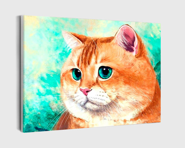 Paint By Numbers - Cat With Blue Eyes - Framed- 40x50cm - Arterium 